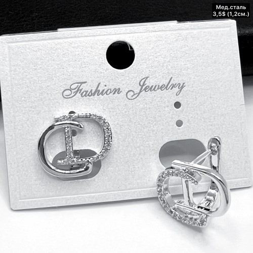 Сережки мед.сталь 10631 ( 1.2 см.)